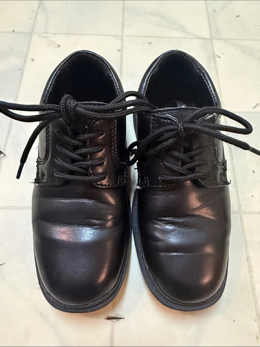 Stacy Adams Black Leather Lace-Up Oxfords